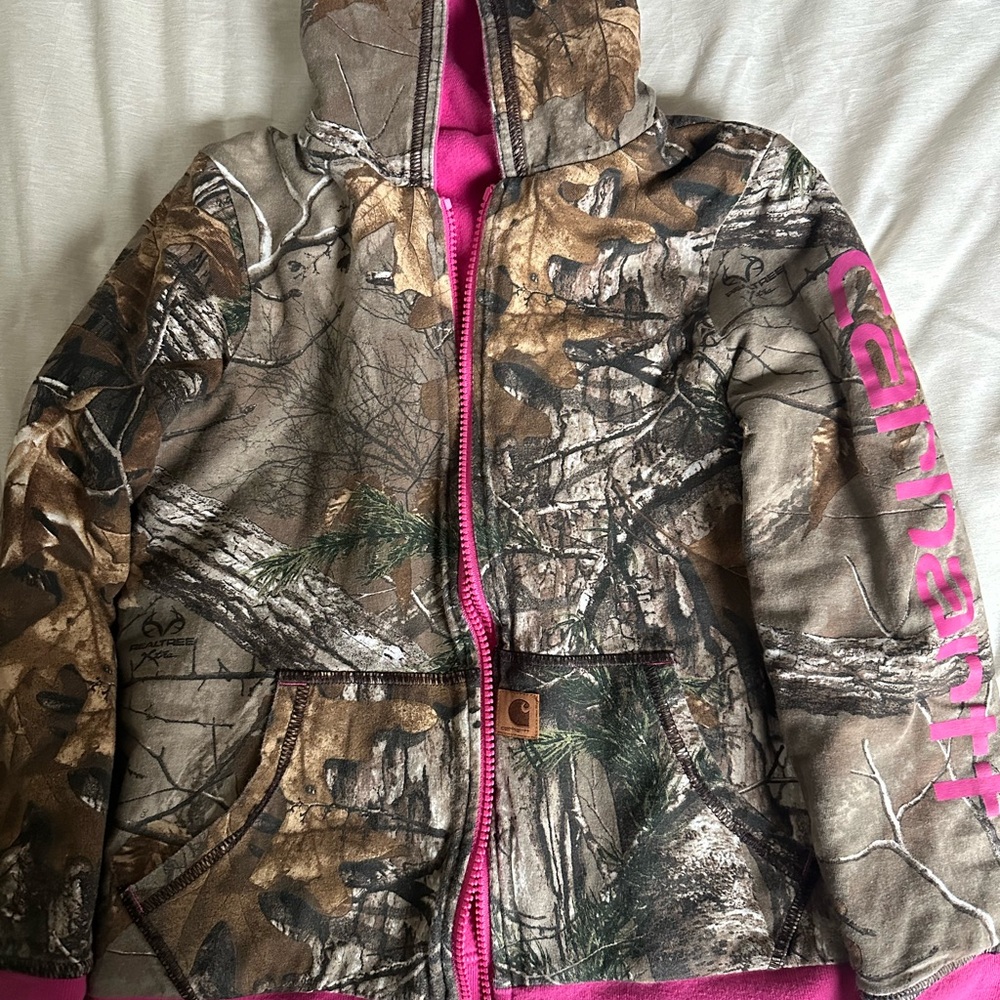 Carhartt Kids Camouflage and Pink Reversible Hoodie